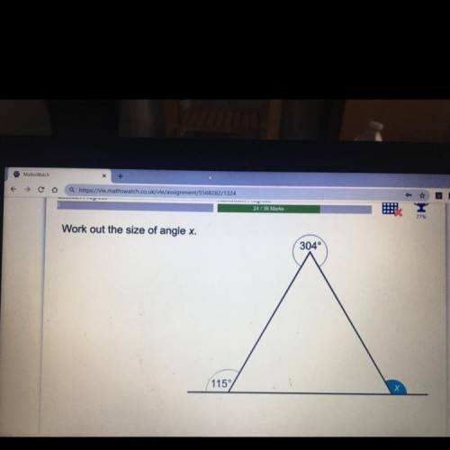 Work out the size of angle x
HELP???