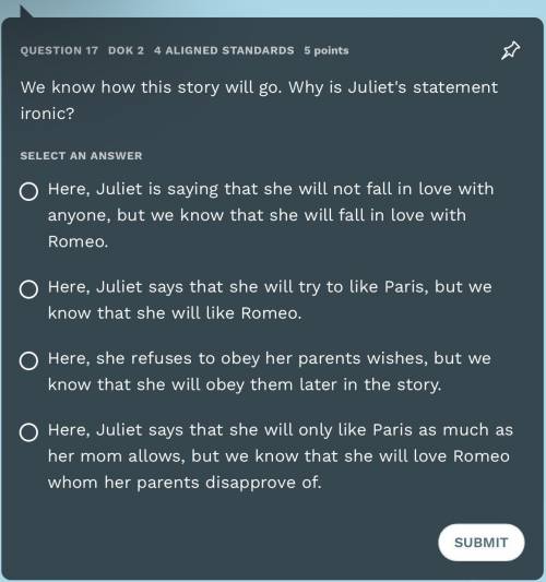 We know how this story will go. Why is Juliet's statement ironic?
