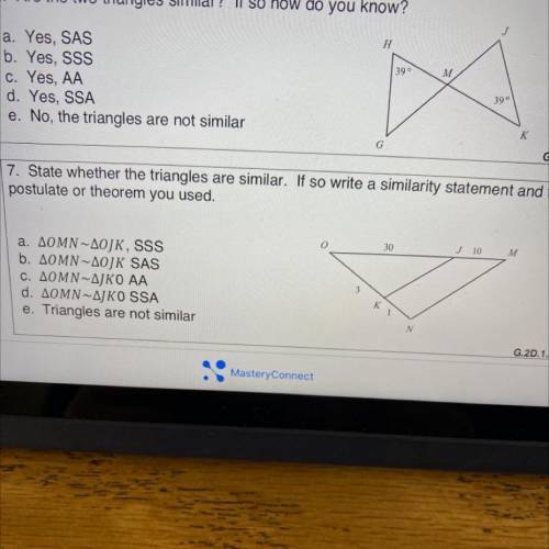 Are the two triangles similar? If so how do you know