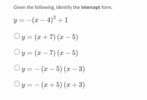 How do i find intercept form to this problem ?