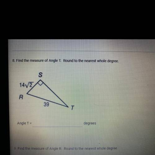Find the measure of Angle T. Round to the nearest whole degree.