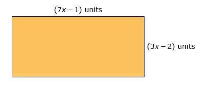Find the area of the rectangle by multiplying its length and width.

A. 
(21x2 + 2) square units
B