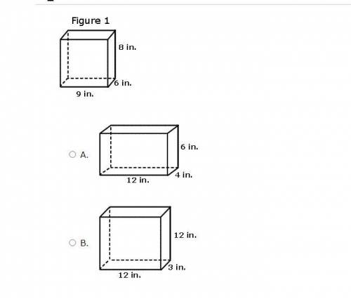 Which rectangular prism has the same volume as figure 1? 20 points!!!