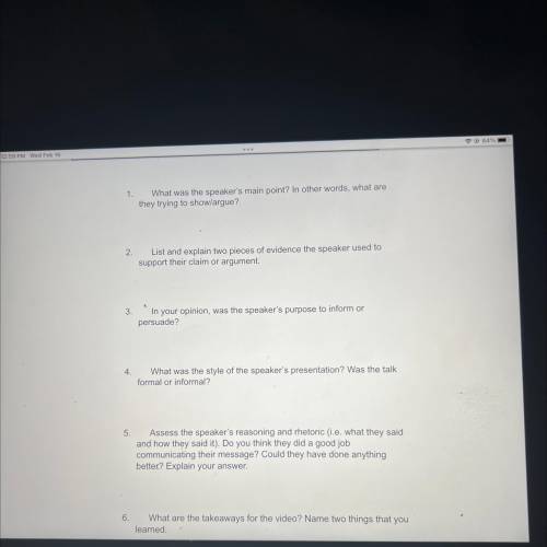 ￼ Can some please help me with these ted talk questions please

(What they don’t teach you in driv