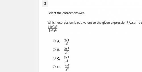 Select the correct answer.

Which expression is equivalent to the given expression? Assume the den