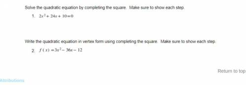 Help !!! Its A Math Question ! How can I solve the quadratic equation by completing the square