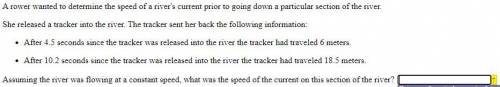 Assuming the river was flowing at a constant speed, what was the speed of the current on this secti