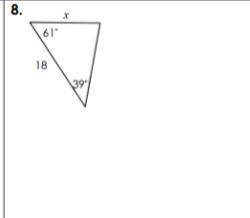 Use the Law of Sines to set up a proportion and solve for X pt3
