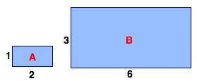 1) Two similar rectangles are shown. Which statement is true? A) The area of rectangle B is 1 3 the