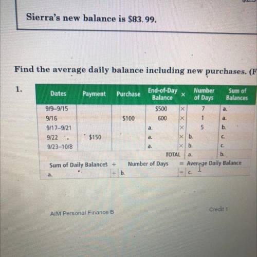 Find the average daily balance including new purchases. (From Example 1)