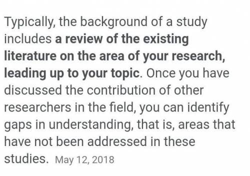 Parts of background study in Practical research