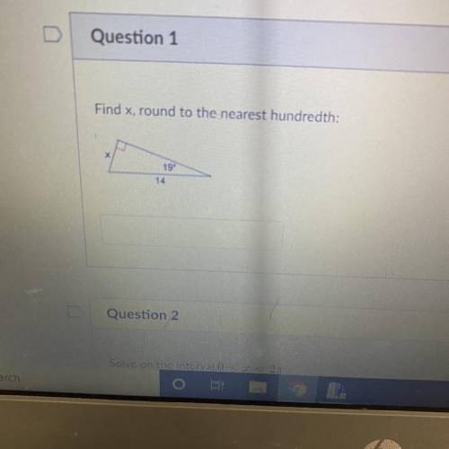 Find x, round to the nearest hundredth