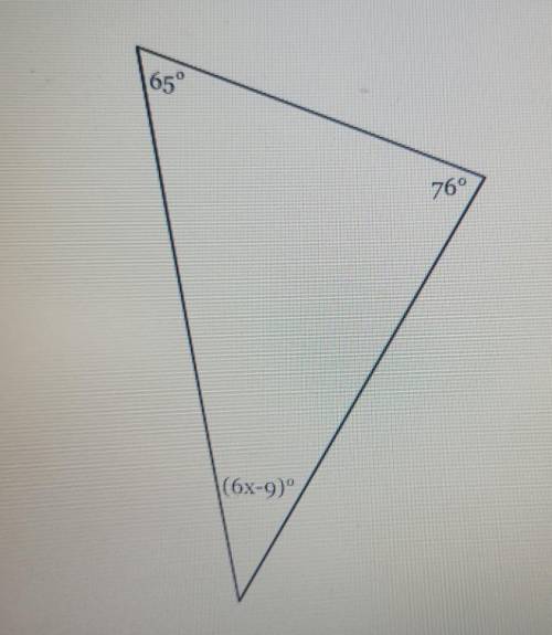 The measures if the angles of a triangle sre shown in the figure above. solve for x