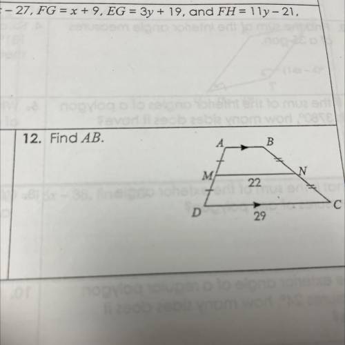 Find AB
А.
B
N
M
-3. finele ooie 7
35.
D
22 uz to
с
29