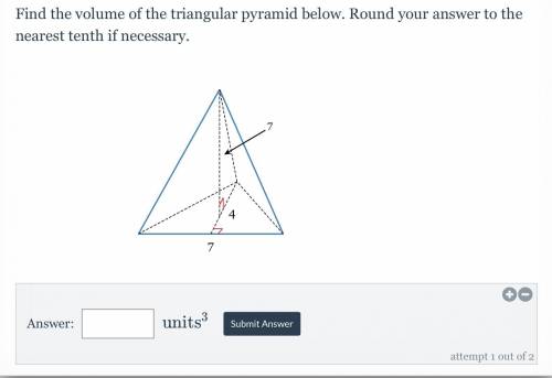 Find the volume of the triangular pyramid below. Round your answer to the nearest tenth if necessar