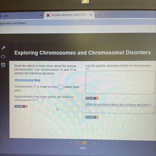 Read the article to learn more about the human

chromosomes. Use chromosomes 11 and 17 to
answer t