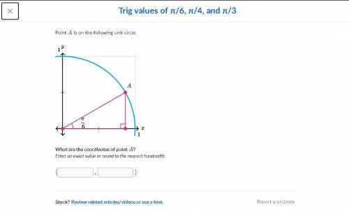 Trig Values of pi/6,4 and 3