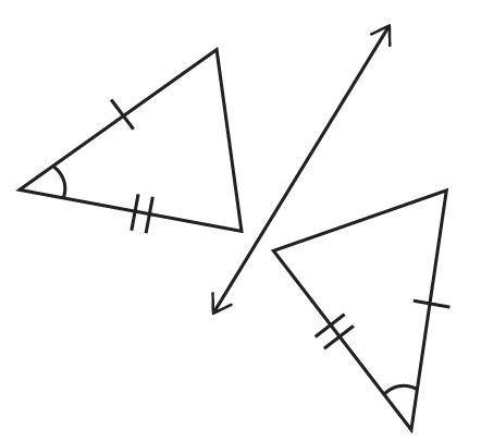 Consider the diagram shown.

Which BEST describes the relationship between the two triangles?
A 
T