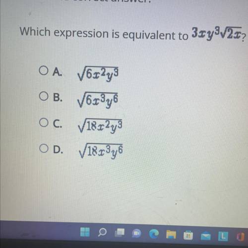 Which expression is equivalent to 3xy3/2x