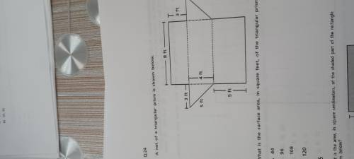 What is the surface area, in square feet, of the triangular prism?