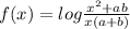 f(x) = log \frac{ {x}^{2} + ab}{x(a + b) } \\