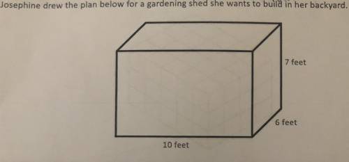 What is the volume of Josephine's gardening shed, in cubic feet?