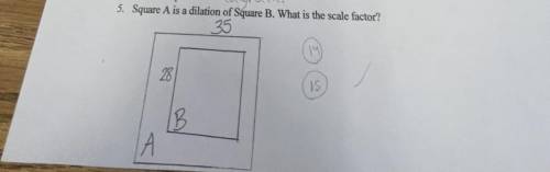 Square A is a dilation of Square B. What is the scale factor?
