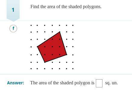 Find the area of the shaded polygons.