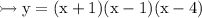\\ \rm\rightarrowtail y=(x+1)(x-1)(x-4)