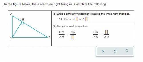 In the figure below, there are three right trangles. Complete the following.