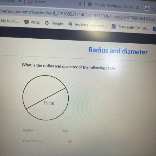 What is the radius and diameter of 13cm