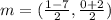 m = (\frac{1 -7 }{ 2},\frac{0 + 2}{2})