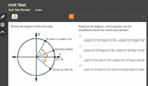 Review the diagram of the unit circle.

A unit circle. Point P is on the circle on the x-axis at (